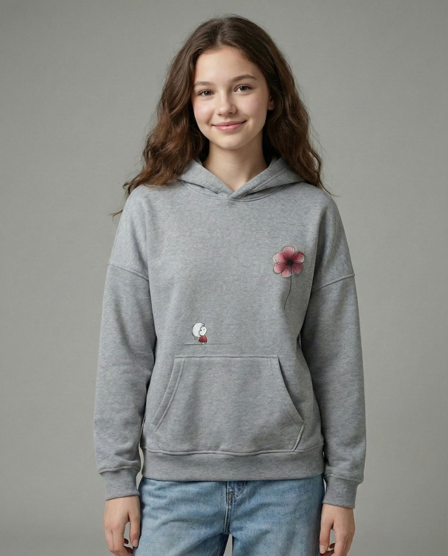 Minimalist Flower Graphic Hoodie