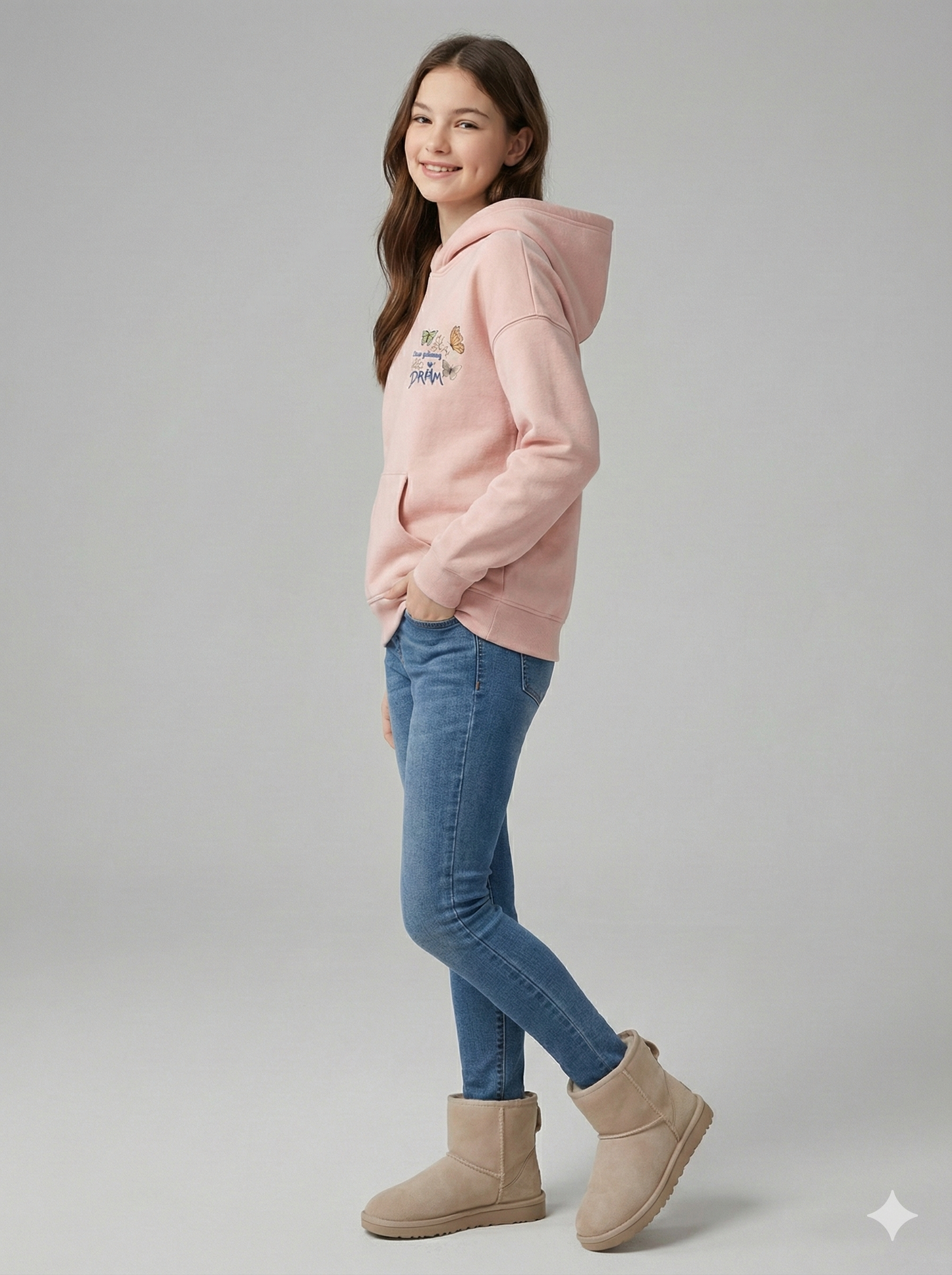 Oversized Butterfly Graffiti Back-Print Hoodie