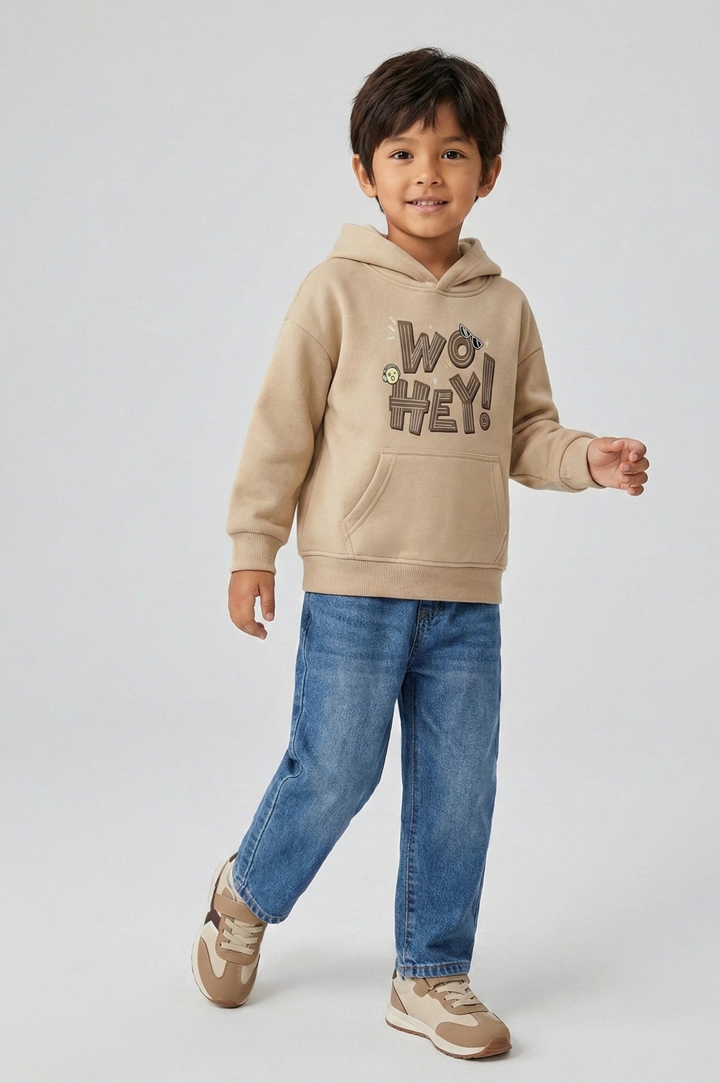 Boy's "WO HEY!" Graphic Hoodie