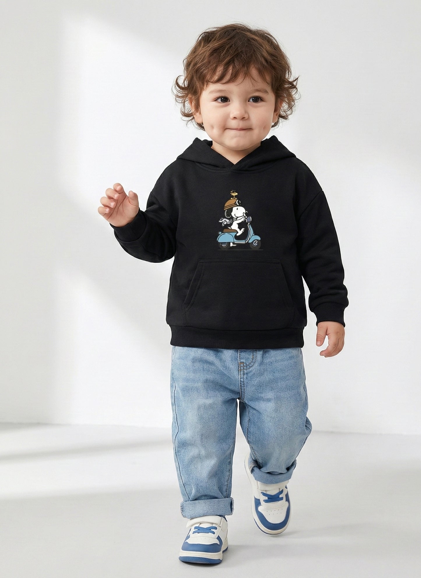 Boy's Snoopy & Woodstock Scooter Graphic Hoodie