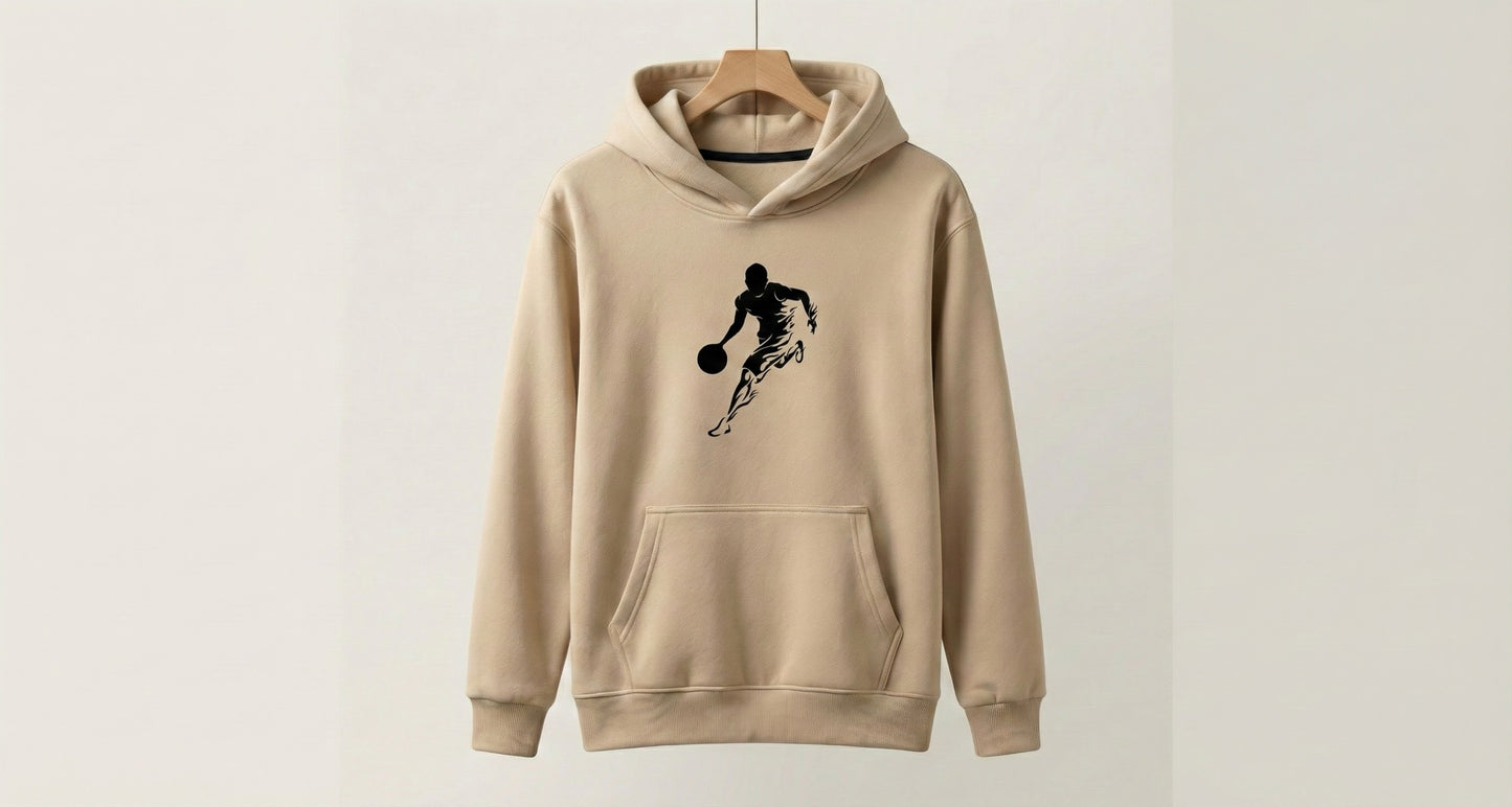 Oversized Hoodie Basketball Player Graphic Fleece
