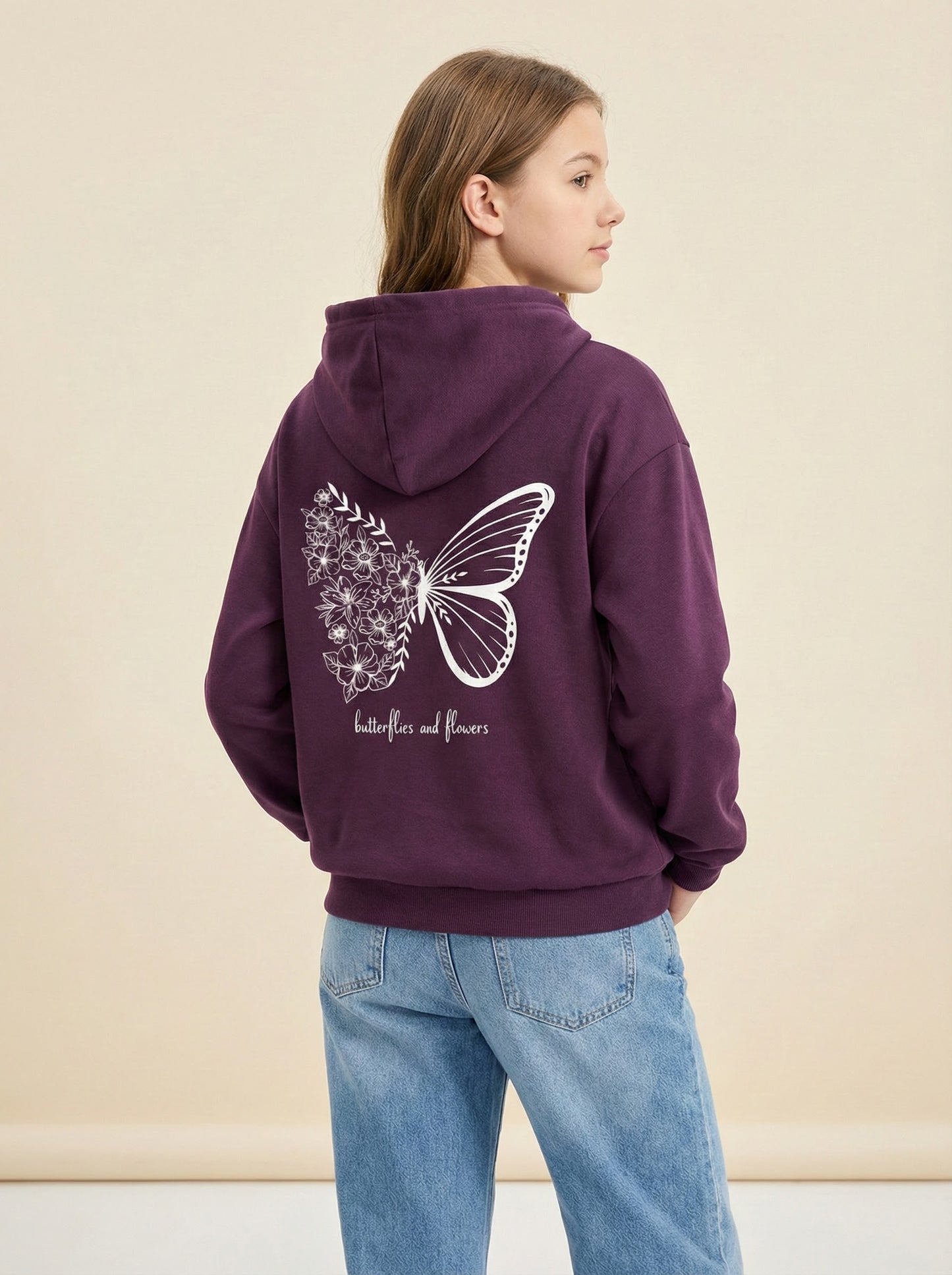 Floral Butterfly Graphic Hoodie