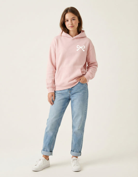 Girls Dainty Bow Oversized Hoodie