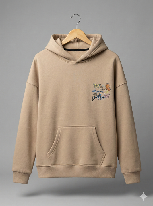 Oversized Butterfly Graffiti Back-Print Hoodie