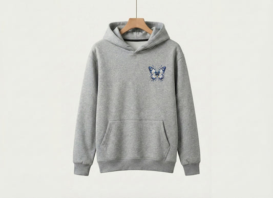 Girls Cozy Butterfly Graphic Hoodie – Front & Back Print