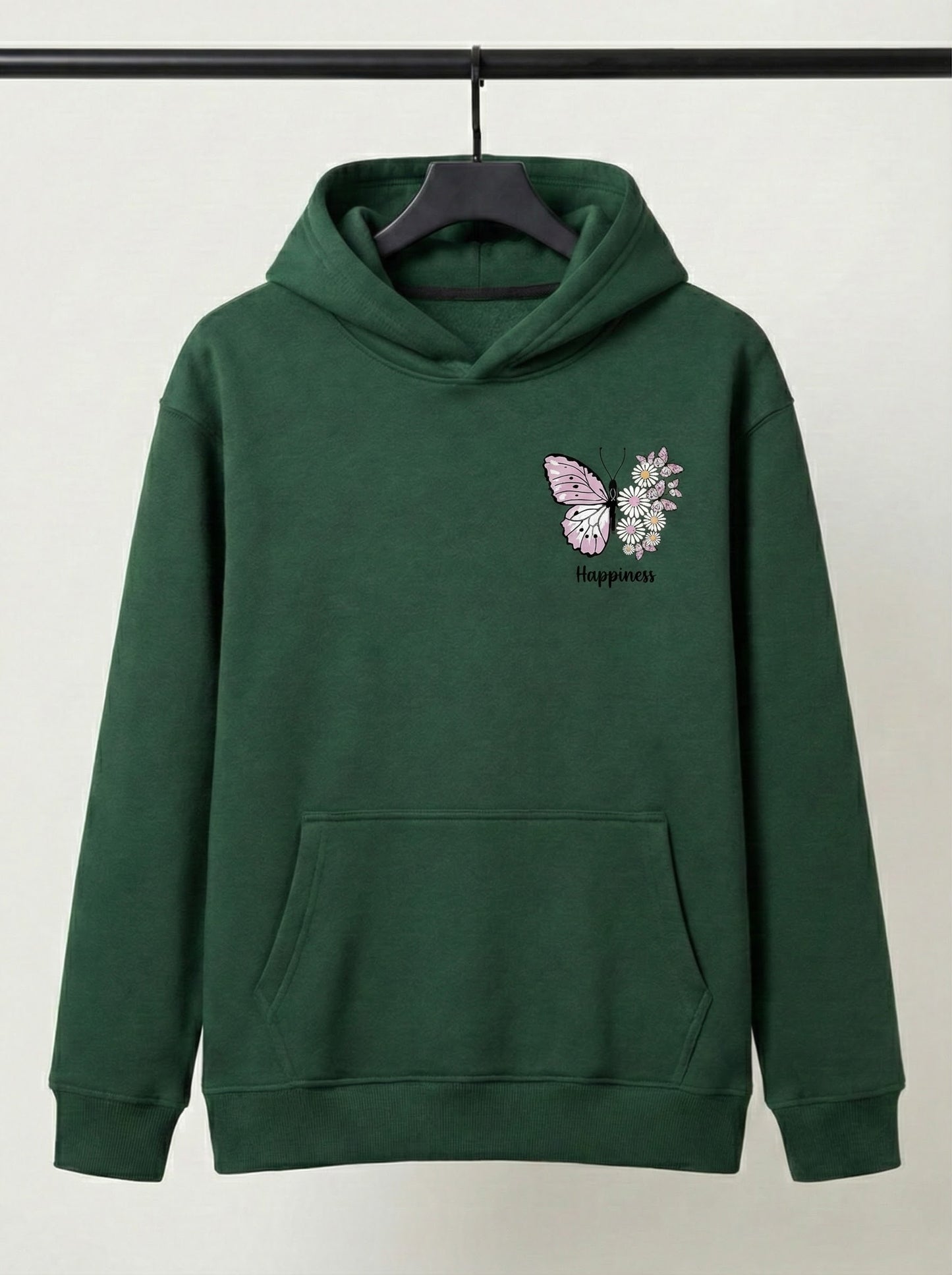 Girls "Happiness" Floral Butterfly Hoodie