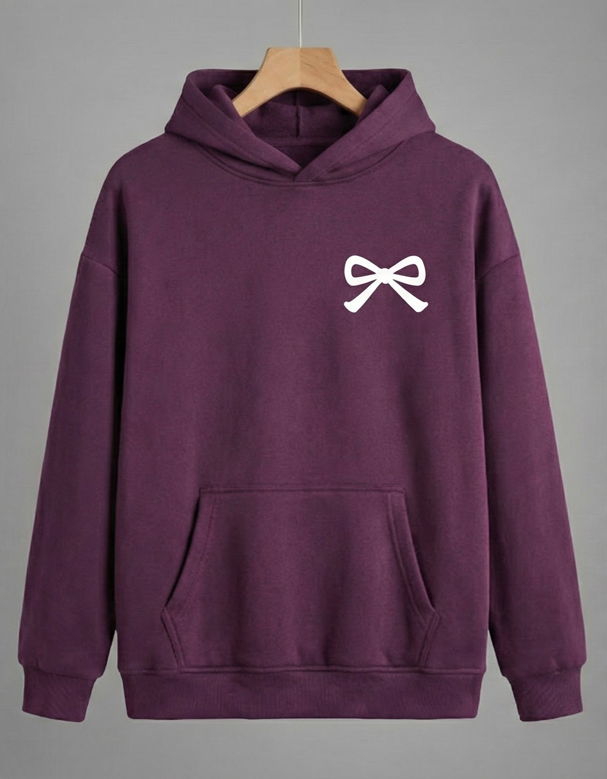 Girls Dainty Bow Oversized Hoodie