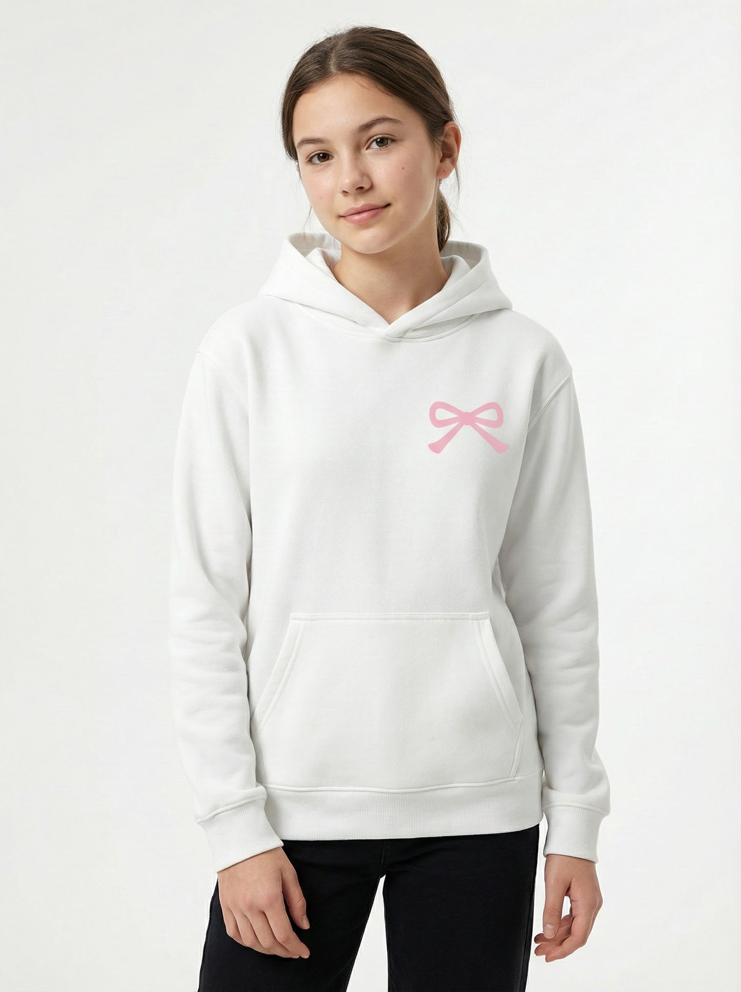 Girls Dainty Bow Oversized Hoodie