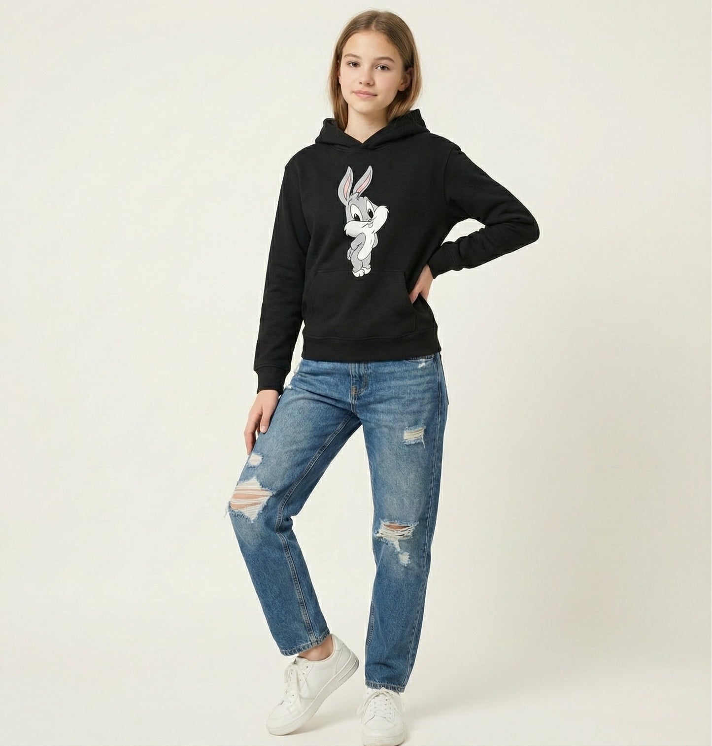 Girls Classic Bugs Bunny Oversized  Hoodie