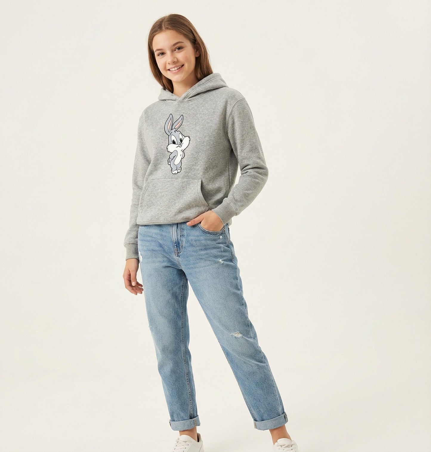 Girls Classic Bugs Bunny Oversized  Hoodie