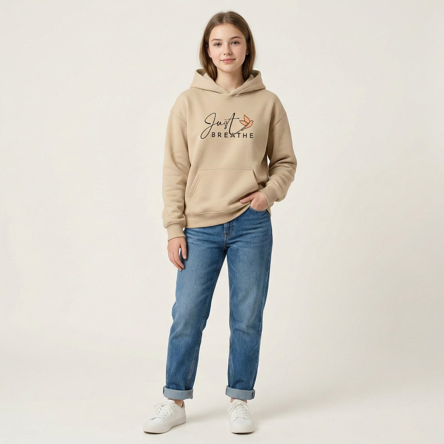 Girls Inspirational Graphic Hoodie with Dove